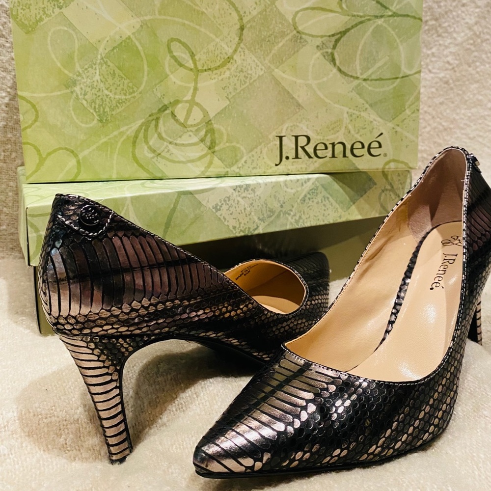 J.Reneé Rylee Metallic Snakeskin Pumps
